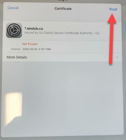 image of trusting certificate