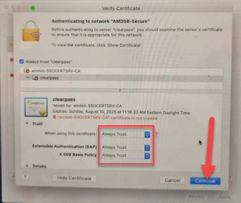 image of trusting certificate